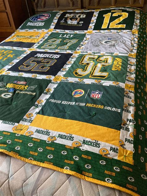 New Packers Quilt Handmade Quilt Crochet Cotton Tied Green Etsy