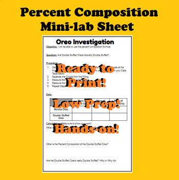 Chemistry Oreo Investigation Percent Composition Mini Lab For Mole Unit