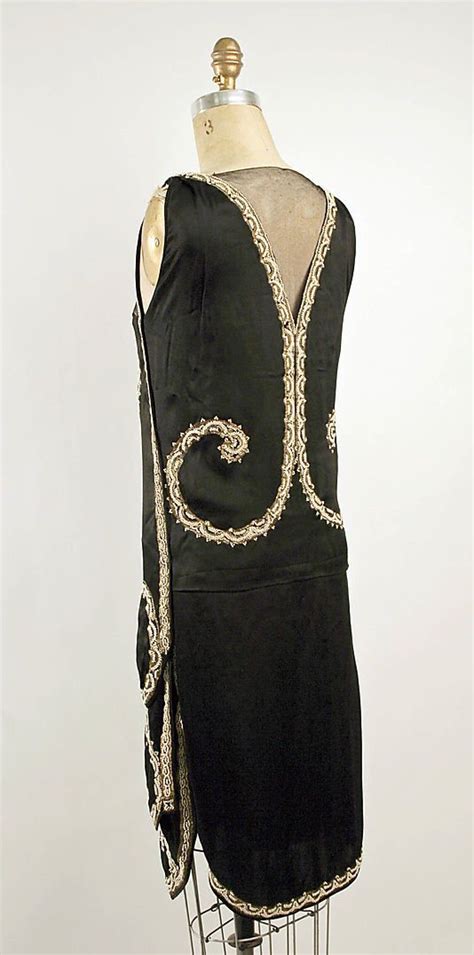 1925 Callot Soeurs Black Silk Evening Gown