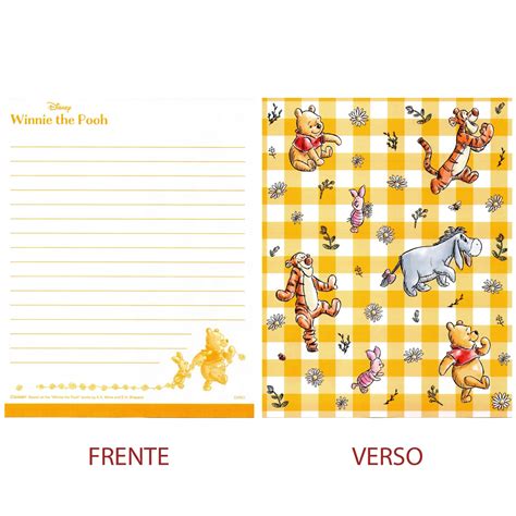 Objeto Mania Conjunto Envelope E Papel De Carta Ursinho Pooh Disney