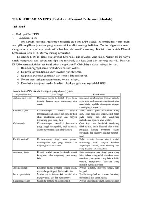 Doc Tes Kepribadian Epps