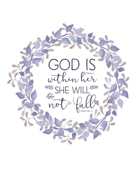 Quote Inspirational Quote Watercolor Print God Is Within Her She Will