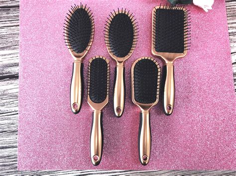 New Electroplate Paddle Rose Gold Detangling Hair Brush Buy Tangle