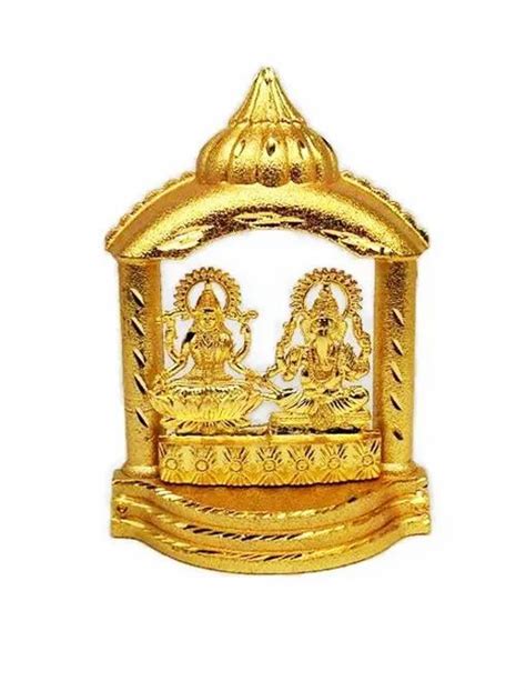 Golden Gold Plated Zinc Laxmi Ganesh Statue For Diwali Pooja For