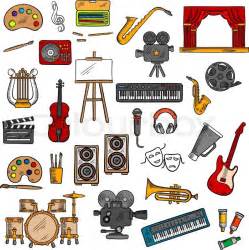 Musical instruments and microphone, ... | Stock Vector | Colourbox