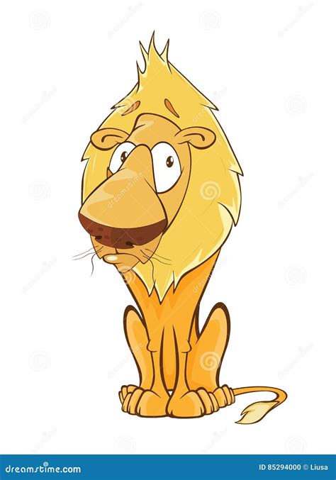 Funny Yellow Lion Cartoon Stock Vector Illustration Of Cartoon 85294000