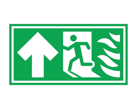 Emergency Fire Exit Sign , Warning Sign Exit Door Vector Illustration ...