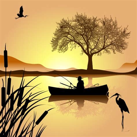 Lake Sunset Vector Images Within Landscapes And Nature Over 10000