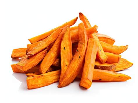 Premium Photo Sweet Potato Fries Isolated Fry Batata Cuts Cooked