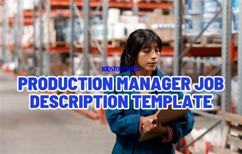 Production Manager Job Description Template Jobstore Careers Blog