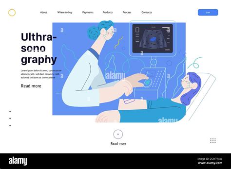 Medical Tests Illustration Ultrasound Modern Flat Vector Concept