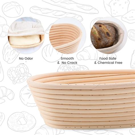 Snapklik Bread Proofing Baskets 10 Inch Oval Shaped Dough