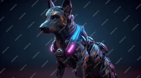 Premium Ai Image Cyberpunk Dog Futuristic Highly Detailed Made With