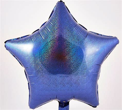 Holographic Blue Star Shape Mylar Balloon Helium Balloons Offer In