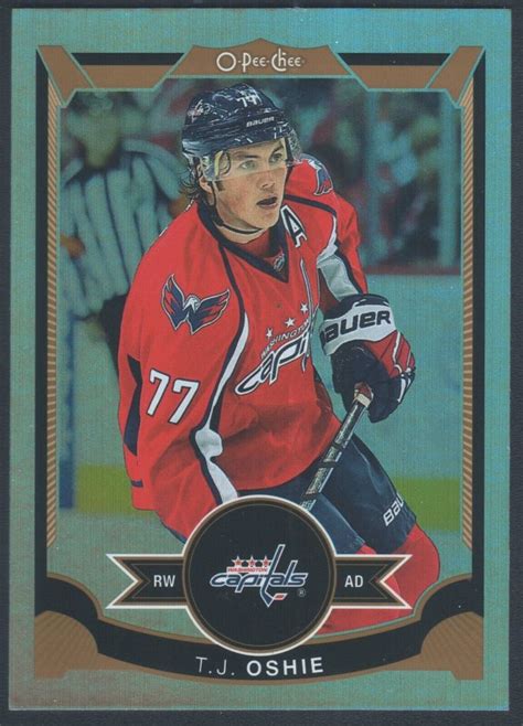 T J Oshie Update Rainbow Foil Card U10 From 2015 16 O Pee Chee Hockey