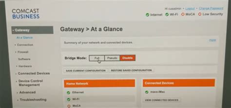 Comcast Business Router Bridge Mode