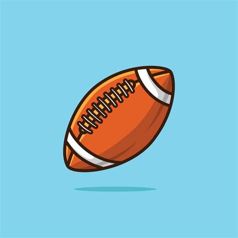 Rugby Ball Vector Illustration Sport Logo Icon Football Mascot Flat