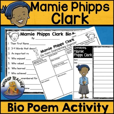 Mamie Phipps Clark Biography Poem Activity and Writing Paper - Classful