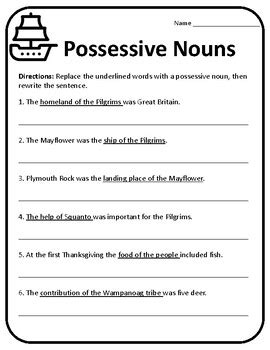 Thanksgiving Possessive Nouns Thanksgiving Subject Predicate Thanksgiving