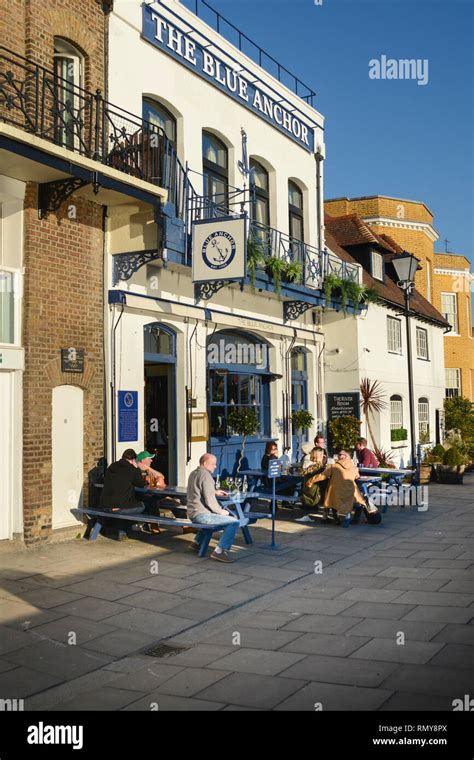 The Blue Anchor pub on the Upper Mall, Hammersmith, London, W6, UK ...