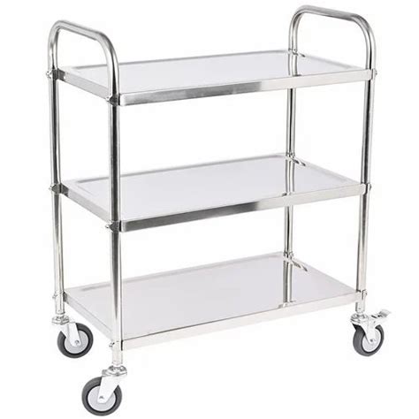 Stainless Steel Three Shelf Trolley At Rs Piece Multi Shelf