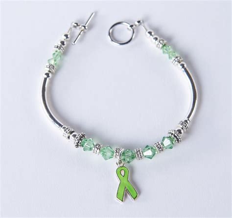 Lymphoma Bracelet Lime Green Ribbon Charm Awareness Etsy