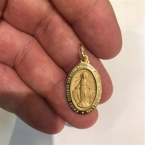 Medalha Milagrosa Nossa Senhora Das Graças Ouro 18K k490 Joias