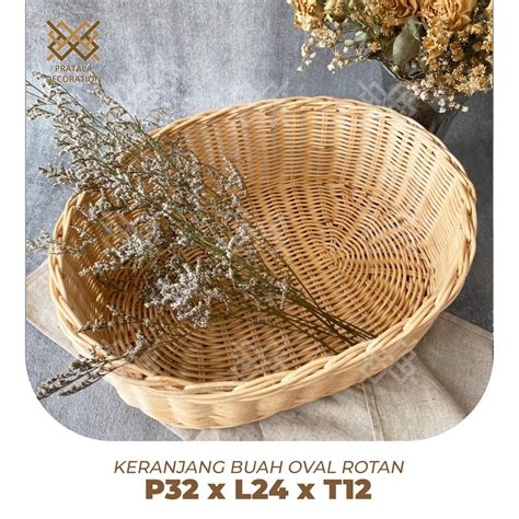 Jual Keranjang Buah Oval Rotan Buatan Umkm Indonesia Pratala Decoration