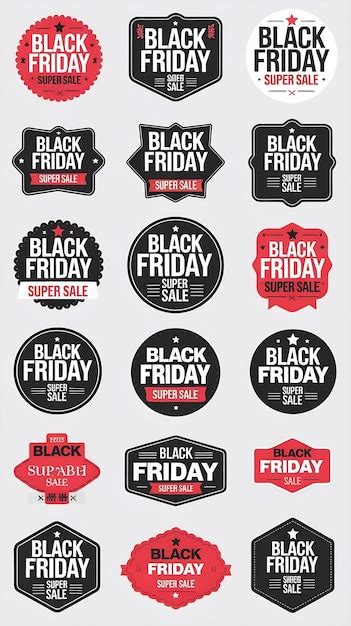 Set Of Black Friday Stickers Labels Badges Vector Design Modern Trendy