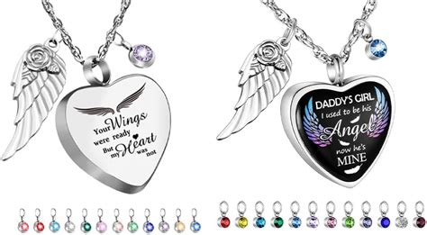 Amazon Dletay Heart Urn Necklace For Ashes With 12 Birthstones