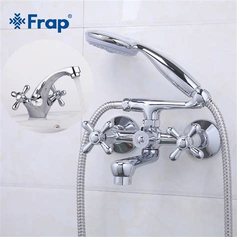 Frap duş banyo musluğu soğuk ve sıcak su mikser gümüş banyo havzası