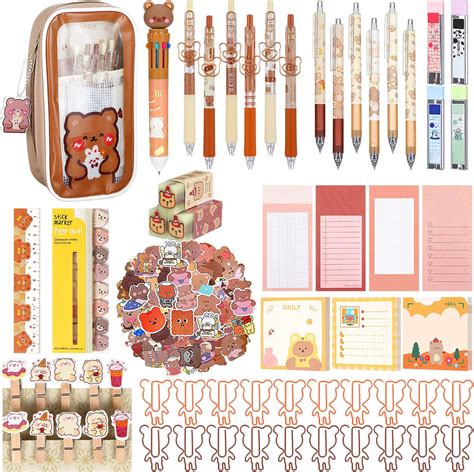 Amazon Geyoga Pcs Kawaii Stationery Set With Bear Theme Kawaii