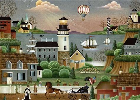 Beacons Cove Puzzlewarehouse Folk Art Painting Country Art