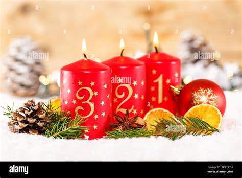 Third 3rd Sunday In Advent With Candle Christmas Time Decoration Deco