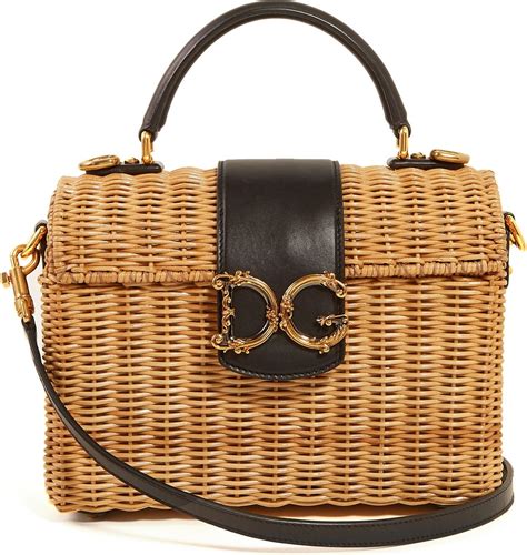 Dolce And Gabbana Logo Embellished Natural Raffia Bag Luxed