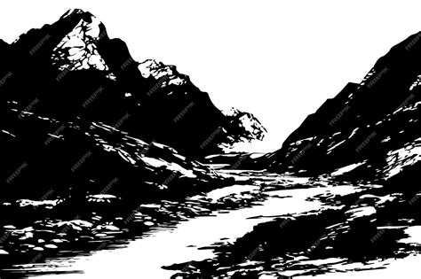 Premium Vector Black Mountain Texture On White Background
