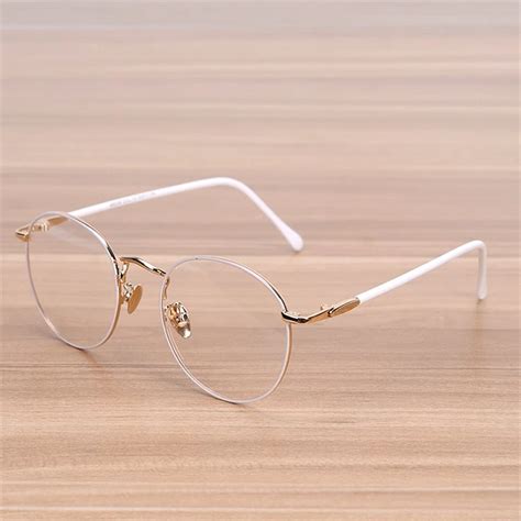 Nossa Classic Big Round Frame Glasses Women S Vintage Metal White Eyeglasses Female Elegant