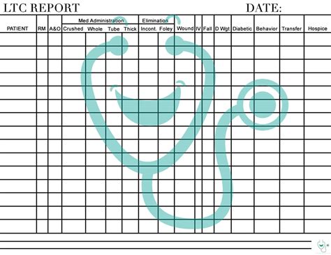 Long Term Care Report Sheet Etsy