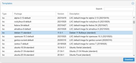 HowTo configure ProxMox VE 7.1 - CT templates (LXC system containers)