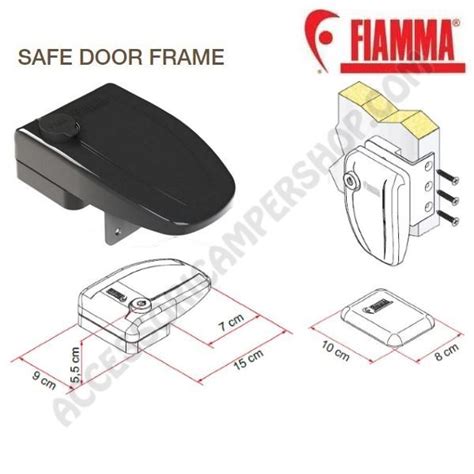 KIT N 3 CHIUSURE DI SICUREZZA SAFE DOOR FRAME 3 FIAMMA COLORE NERO PER