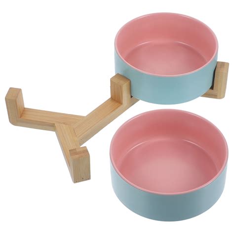 1 Set Of Household Cat Bowl Ceramic Cat Bowl Ground Standing Pet Bowl