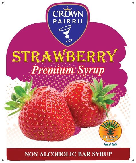 Crown Pairrii Straw Berry Mocktail Syrup Packaging Type Carton