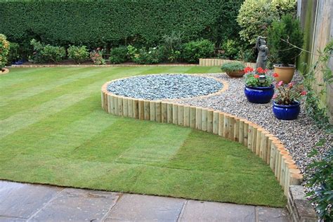 A Garden With Grass Rocks And Plants In The Center Is Shown From