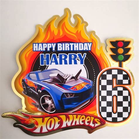 Hot Wheels Cake Topper Etsy Uk