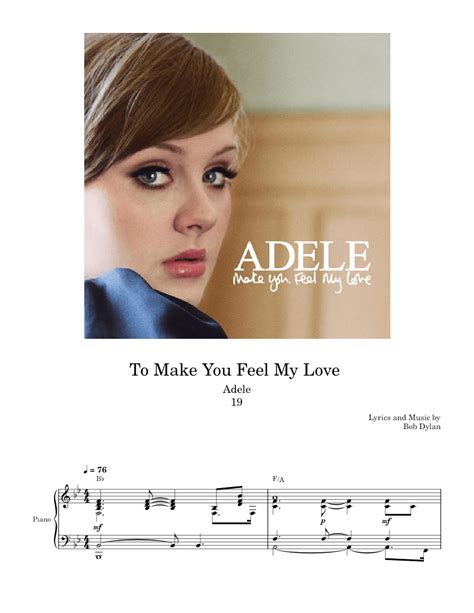 To Make You Feel My Love Adele Sheet Music For Piano Voice Other Piano Voice