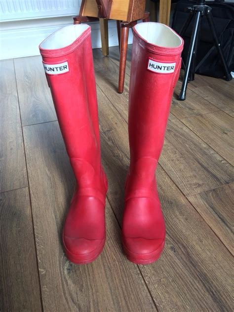 Ladies Red Hunter Welliesboots Size 5 In Leek Staffordshire Gumtree