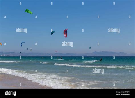 Kite Surfing In Tarifa Stock Photo Alamy