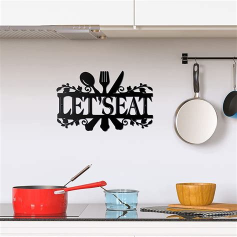 WEMDBD Kitchen Metal Sign Kitchen Signs Wall Decor Rustic Metal Kitchen Decor Sign Decoration ...