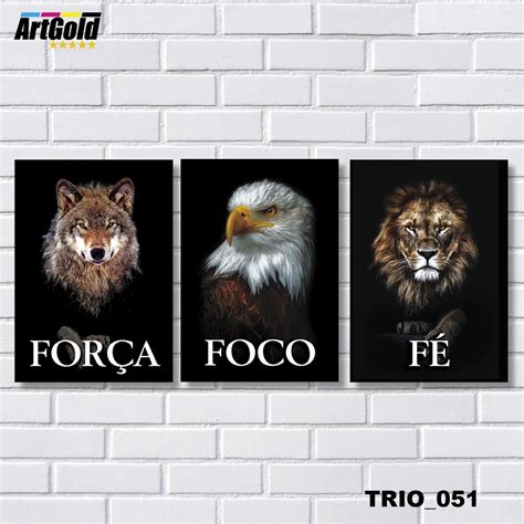 Quadros Foco Força E Fé - Kit 3 Placas Quadros Decorativos em MDF - ARQUÉTIPOS FORÇA, FOCO e FÉ ...