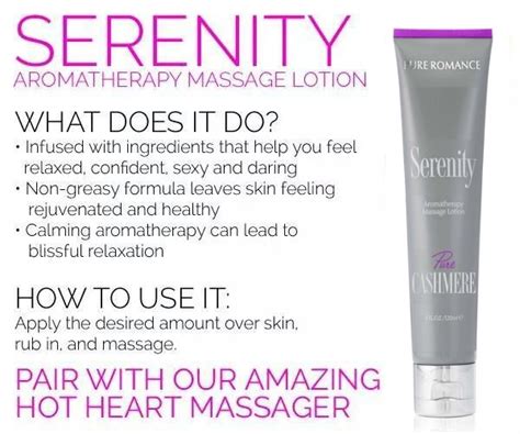 Serenity Is Our Aromatherapy Massage Lotion It Will Help You Relax It